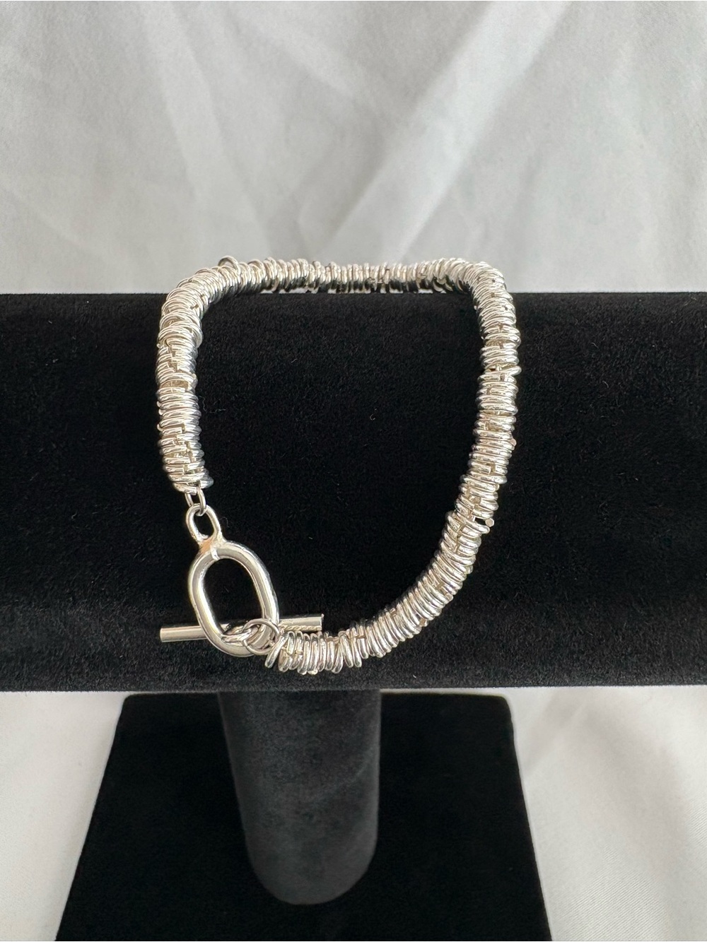 Sterling Silver Wrapped Toggle Bracelet - Small